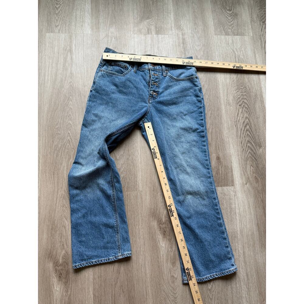 J.CREW Mid Rise Flare Crop, women's size 28, denim jeans, button fly  casual - Picture 2 of 5